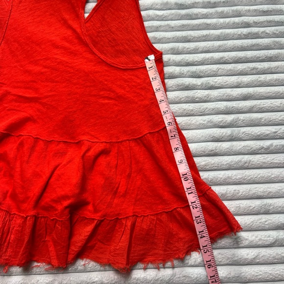 Free People Red Ruffle-Detail Tank Top - Picture 2 of 5